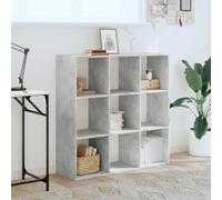 Goldonion Bibliothèque gris ciment 102 x 32 x 102 cm bois multicouche | 9 compartiments, capacité de 130 kg, nettoyage facile, utilisable comme séparateur
