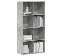 Goldonion Bibliothèque gris ciment 66 x 30 x 130 cm bois multicouche | 8 compartiments, positionnable horizontalement comme buffet, facile à monter
