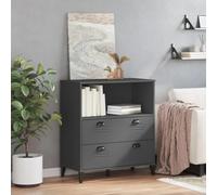 Goldonion Bibliothèque Viken anthracite 80 x 40 x 90 cm bois multicouche | 2 tiroirs, 1 compartiment ouvert, poignées en plastique, design industriel, assemblage requis