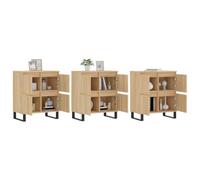Goldonion Buffet 3 pièces chêne Sonoma bois multicouche | Design classique, anti-basculement, 180 x 35 x 70 cm, grand espace, métal