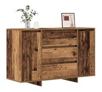 Goldonion Buffet en bois vieilli, 120 x 41 x 75 cm, bois multicouche | Design contemporain, 3 tiroirs, 2 portes, assemblage facile, pour salon ou salle à manger