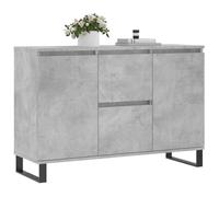 Goldonion Buffet gris ciment 101,5 x 35 x 70 cm en bois multicouche | Pieds en fer, anti-basculement, facile à nettoyer, grand espace, surface d'exposition