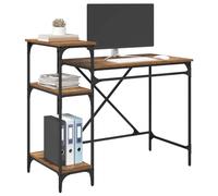 Goldonion Bureau rectangulaire 105 x 50 x 90 cm bois multicouche | Design industriel, étagères intégrées, finition mate, pour bureau à domicile
