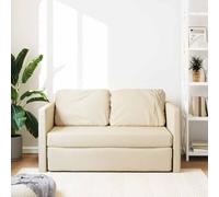 Goldonion Canapé-lit 2 en 1 crème 112 x 174 x 55 cm Tissu | Structure en métal, rembourrage en mousse, capacité de 110 kg par place, avec coussins supplémentaires