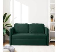 Goldonion Canapé-lit 2 en 1 Vert foncé 122 x 204 x 55 cm Velours | Structure en métal, mousse, capacité 110 kg, avec coussins, pour salon et chambre