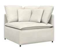 Goldonion Canapé modulaire en velours crème 200 x 100 cm | Cadre en métal, mousse, 2 angles, 6 grands coussins, 4 petits, salon