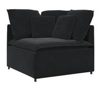 Goldonion Canapé modulaire en velours noir 300 cm | Structure en métal, mousse, 3 sections, 8 grands coussins, 5 petits