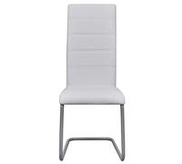Goldonion Chaises de salle à manger déposées 4 pièces blanches | Dossier de 60 cm de haut, rembourrage en mousse, cadre en acier, montage facile