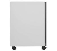 Goldonion Classeur mobile gris clair 30 x 45 x 59 cm acier | 3 tiroirs avec serrure, rails à billes, pour fascicoli A4, 5 roues, capacité 75 kg