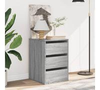 Goldonion Commode d'angle gris sonoma 40 x 41 x 58 cm bois multicouche | 3 tiroirs, anti-basculement, surface lisse, facile à nettoyer, assemblage requis