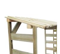 Goldonion Double abri de jardin en pin imprégné 300 x 44 x 176 cm | Résistant à la moisissure, toit incliné, côtés ouverts, montage facile