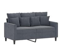 Goldonion Ensemble de canapés 2 pièces avec coussins gris foncé en velours | Rembourrage en mousse, cadre en métal contreplaqué, 8 grands coussins, 10 petits