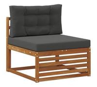 Goldonion Ensemble de canapés d'extérieur naturel anthracite 245,5 x 162,5 | Bois d'acacia massif, coussins en polyester, design modulaire, 3 canapés avec pouf