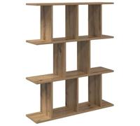Goldonion Étagère murale en chêne artisanal 102 x 20 x 96 cm | Bois d'ingénierie, 11 compartiments, design suspendu, rangement pour livres et décorations