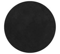 Goldonion Huarte Tapis rond noir 200 cm à poils courts | 100 % polyester, doux et moelleux, pliable, adapté pour le salon et la chambre