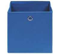 Goldonion Lot de 10 boîtes pliables 28 x 28 x 28 cm Bleu | Tissu non tissé résistant, paniers de rangement avec œillet en métal, étagères de placard