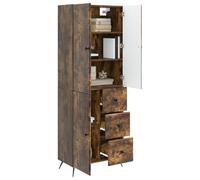 Goldonion Lot de 2 armoires en chêne fumé en bois ingénierie | Pour espaces intérieurs, design polyvalent, intégration facile, style unique