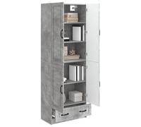 Goldonion Lot de 2 armoires gris ciment bois ingénierie | 3 étagères, 4 portes, 1 tiroir, grand espace de rangement, meuble de rangement pour salon