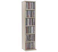 Goldonion Meuble CD chêne Sonoma 21 x 20 x 88 cm 6 compartiments | Bois multicouche durable, meuble de classement ou table de chevet, facile à assembler et à nettoyer