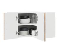 Goldonion Meuble d'angle mural Lucca chêne fumé 57 x 57 x 40 cm | Bois d'ingénierie, design moderne, structure robuste, pour cuisine contemporaine