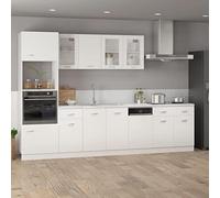 Goldonion Meuble de cuisine blanc Lyon 80 x 46 x 81,5 cm | Bois multicouche, 2 portes, tiroir amovible, étagères réglables, nettoyage facile