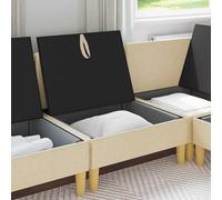 Goldonion Ottoman Coffre carré en tissu marron | Structure en contreplaqué, mousse ergonomique, siège simple, entretien facile