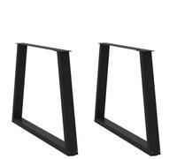 Goldonion Pieds de table V, 2 pièces, noir, 100 x 72-73,3 cm, acier | Pieds réglables, support pré-percé, vis incluses, utilisation table de salle à manger ou bureau