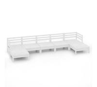 Goldonion Salon de jardin 7 pièces en bois massif pin blanc | Modulaire, résistant aux agents atmosphériques, canapés 63,5 x 63,5 x 62,5 cm, tables basses 63,5 x 63,5 x 28,5 cm