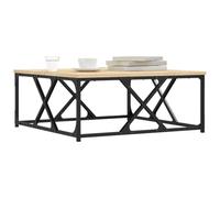 Goldonion Table basse en chêne Sonoma 70 x 70 x 30 cm | Bois multicouche lisse, structure en métal robuste, stable pour le salon