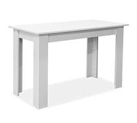 Goldonion Table de salle à manger et bancs 3 pièces, blanc mat, 120 x 59 x | Bois multicouche avec bords en PVC, kit de montage inclus, facile à nettoyer