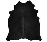 Goldonion Tapis en cuir de vachette véritable noir, 150 x 170 cm | Cuir 100 % naturel, doux et lisse, utilisation multifonction, décoration western