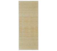 Goldonion Tapis rectangulaire en bambou naturel 150 x 200 cm | Antidérapant avec dos en PVC, bords en polypropylène, facile à nettoyer, pour salon moderne