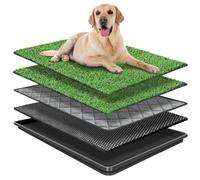 GoldOuya Tapis d'herbe pour chien de 90,9 x 61 cm avec plateau pour l'apprentissage de la propreté pour intérieur/extérieur, la litière pour chien est un système complet de pot, les tapis d'herbe pour