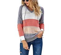 GOLDPKF Pull Femme Chic Femme Pullover Sweat à Capuche Sweater Chaud Manche Longue Sweatshirt Tricot Chandail Elégant Hiver Pullover Tops Décontracté Ample Gris Moyen