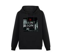 GOLDROAST Saint Asonia Album Cover Tour 2015 Hoody Unisex Ptinted Hoodies Long Sleeve Men's Hooded with Pocket Black L