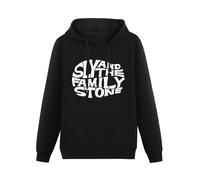 GOLDROAST Sly and The Family Stone Logo Funk Band San Francisco Hoody Unisex Long Sleeve Hooded with Pocket Black S