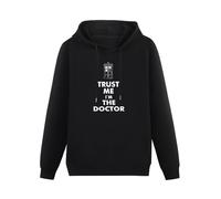 GOLDROAST Trust Me I'm The Doctor Dr Police Telephone Box Who Fan Hoody Unisex Long Sleeve Hooded with Pocket Black M