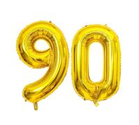 GoldRock Ballon doré du 90 ans, en aluminium, 40 cm, pour femme et homme, décoration des années 90, ballons pour jubilé, mariage, fête