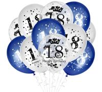 GoldRock Ballons 18ème anniversaire garçon fille 15 pièces bleu deco ballon décoration 18e anniversaire décoration anniversaire 18 ans