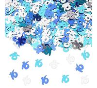 GoldRock Confettis décoratifs pour 16e anniversaire - Bleu - Décoration de table et à disperser pour anniversaire de 16 ans