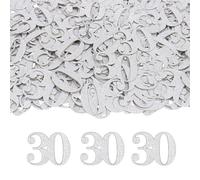 GoldRock Lot de 100 confettis argentés pour 30e anniversaire - 3,4 x 2,6 cm - Pour femme et homme - Décoration de table - Serpentins