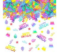 GoldRock Lot de 100 confettis de table à paillettes Happy Birthday, multicolores, grands, décoration à disperser aux couleurs de l'arc-en-ciel, serpentins, décoration d'anniversaire pour homme et