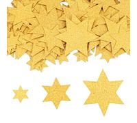 GoldRock Lot de 100 confettis dorés de Noël - 1,7 à 4,9 cm - Étoiles à paillettes - Décoration de table de Noël - Bricolage pour mariage, anniversaire, décoration de Noël