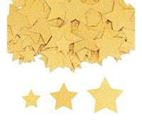 GoldRock Lot de 100 étoiles dorées - Décoration de table de Noël - Grand format - 2 à 4 cm - Décoration de table - Étoiles de Noël - Bricolage pour mariage, anniversaire, décoration de table de Noël