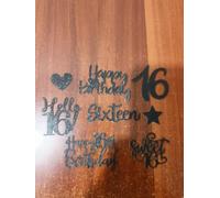 GoldRock Lot de 120 confettis originaux pour 16e anniversaire avec Happy 16th Birthday, Sixteen, Hello 16, Sweet 16, étoiles et cœurs, décoration de table à paillettes double face pour 16e