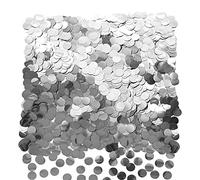 GoldRock Lot de 1500 confettis ronds argentés - 1 cm - Décoration de table argentée - Décoration de table d'anniversaire - Décoration de mariage - Confetti à paillettes - Argenté - Canon à confet