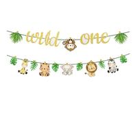 GoldRock Wild One Guirlande d'animaux pour 1er anniversaire garçon et fille, décoration de premier anniversaire avec thème safari