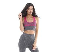 Gold's Gym GGLTOP131 Soutien-Gorge de Sport sans Coutures pour Femme, Femme, Soutien-Gorge de Sport, GGLTOP131_PKCHM_XS/S, Pink/Charcoal Marl, XS-S