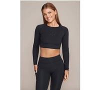 Gold's Gym Helen - Women's Cropped Longsleeve Top Black Taille: M | Hauts de sport Outlet | Femme | Le Noir