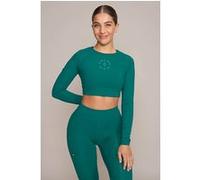 Gold's Gym Helen - Women's Cropped Longsleeve Top Green Taille: XL | Hauts de sport Outlet | Femme | Vert